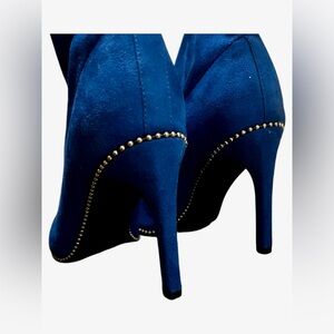 Bar Ill Melanay Navy Blue Stretch Pull On Ankle Boots🔥 size 6.5! NWOB